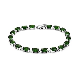Natural Chrome Diopside 32.40 ctw Bracelet in Rhodium Over Sterling Silver (7.50 In)
