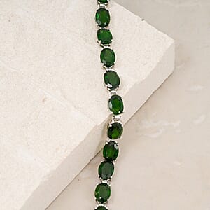 Natural Chrome Diopside 32.40 ctw Bracelet in Rhodium Over Sterling Silver (7.50 In)