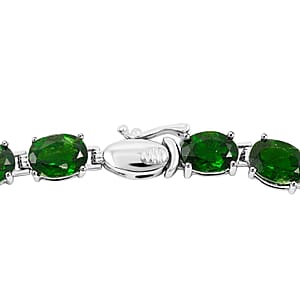 Natural Chrome Diopside 32.40 ctw Bracelet in Rhodium Over Sterling Silver (7.50 In)