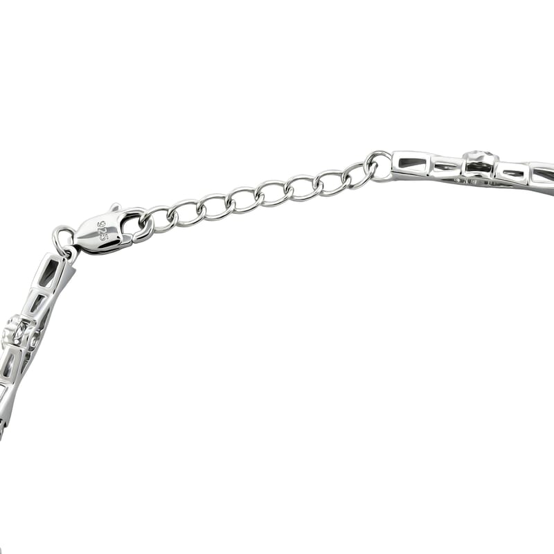 Green Quartz and White Corundum 4.25 ctw Bracelet in Rhodium Over Sterling Silver (7.5-8.5In)