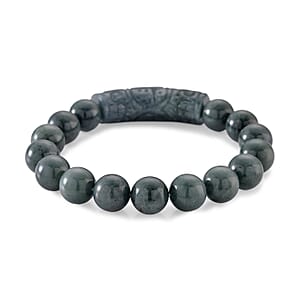 Natural Olmec Jadeite 210.00 ctw Stretch Carving Bracelet