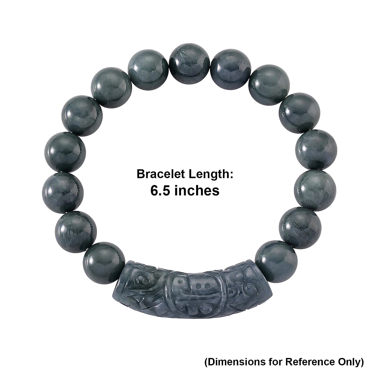 Natural Olmec Jadeite 210.00 ctw Stretch Carving Bracelet image number 4