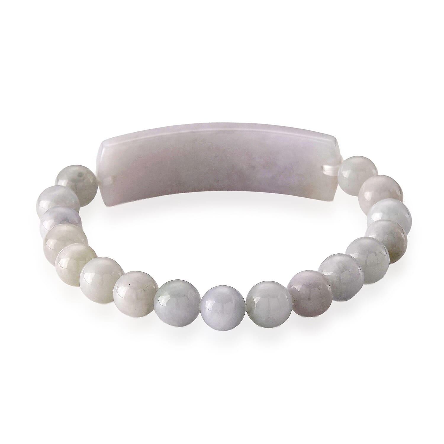 Natural Jade 130.00 ctw Beaded Stretch Bracelet