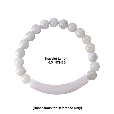 Natural Jade 130.00 ctw Beaded Stretch Bracelet