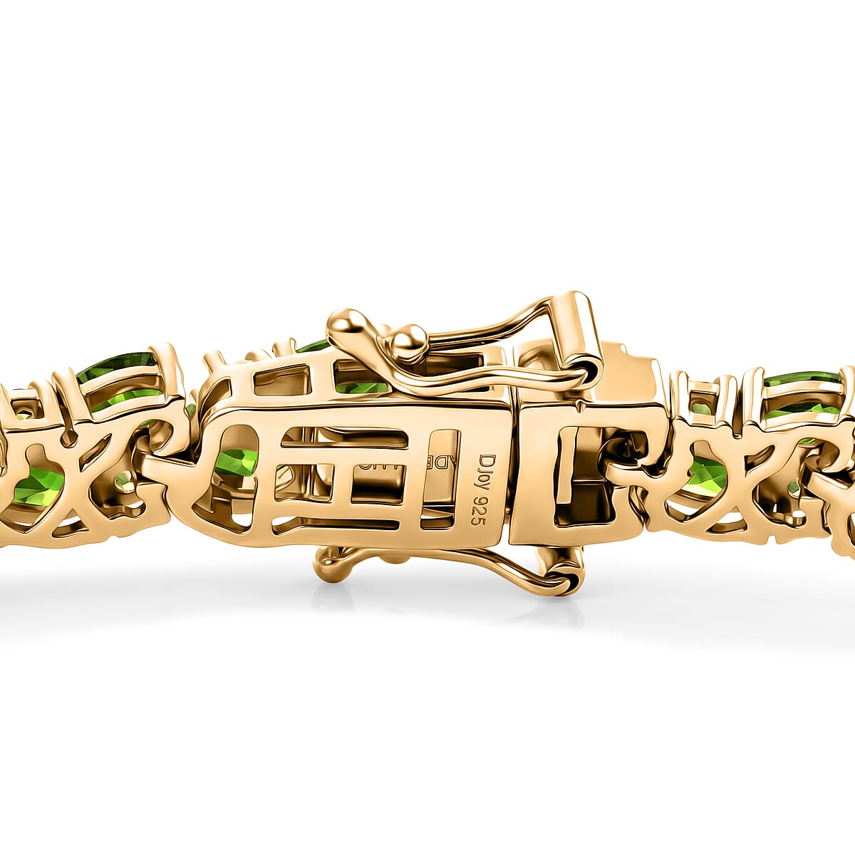 D'Joy Chrome Diopside and Yellow Sapphire 13.10 ctw Bracelet in 18K Vermeil Yellow Gold Over Sterling Silver (7.25 In) image number 3