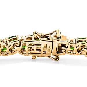 D'Joy Chrome Diopside and Yellow Sapphire 13.10 ctw Blooming Vine Bracelet in 18K Vermeil Yellow Gold Over Sterling Silver (7.25 In)