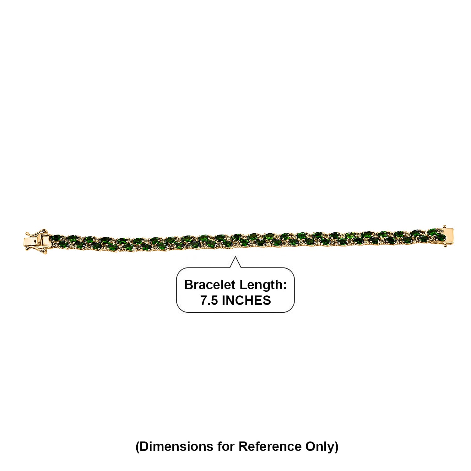 D'Joy Chrome Diopside and Yellow Sapphire 13.10 ctw Blooming Vine Bracelet in 18K Vermeil Yellow Gold Over Sterling Silver (7.25 In)