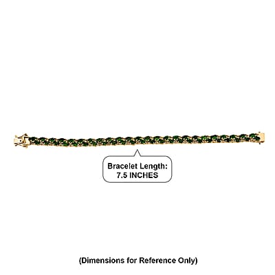 D'Joy Chrome Diopside and Yellow Sapphire 13.10 ctw Blooming Vine Bracelet in 18K Vermeil Yellow Gold Over Sterling Silver (7.25 In)