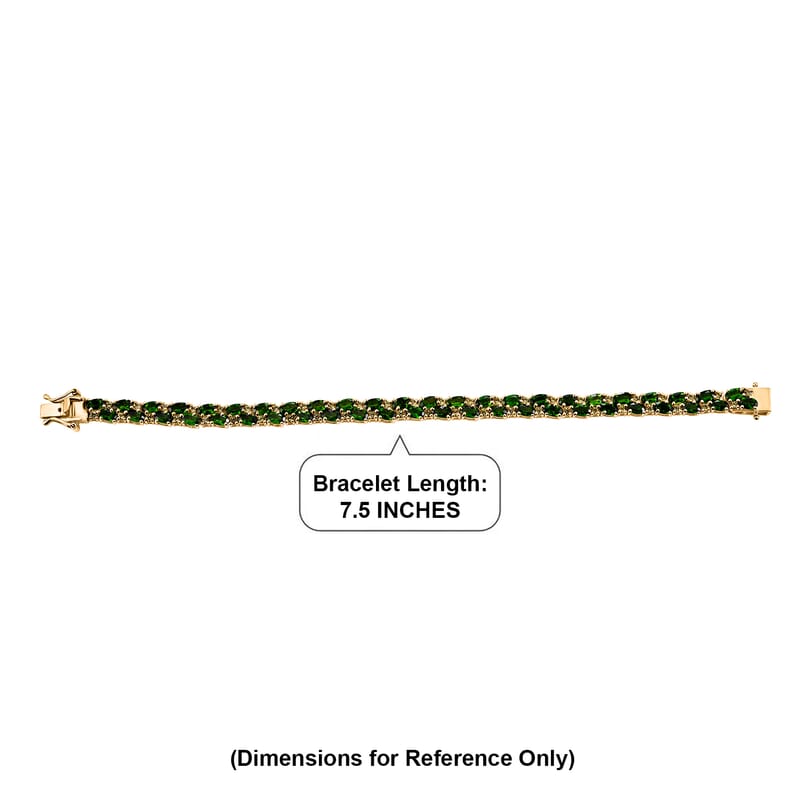 D'Joy Chrome Diopside and Yellow Sapphire 13.10 ctw Blooming Vine Bracelet in 18K Vermeil Yellow Gold Over Sterling Silver (7.25 In)