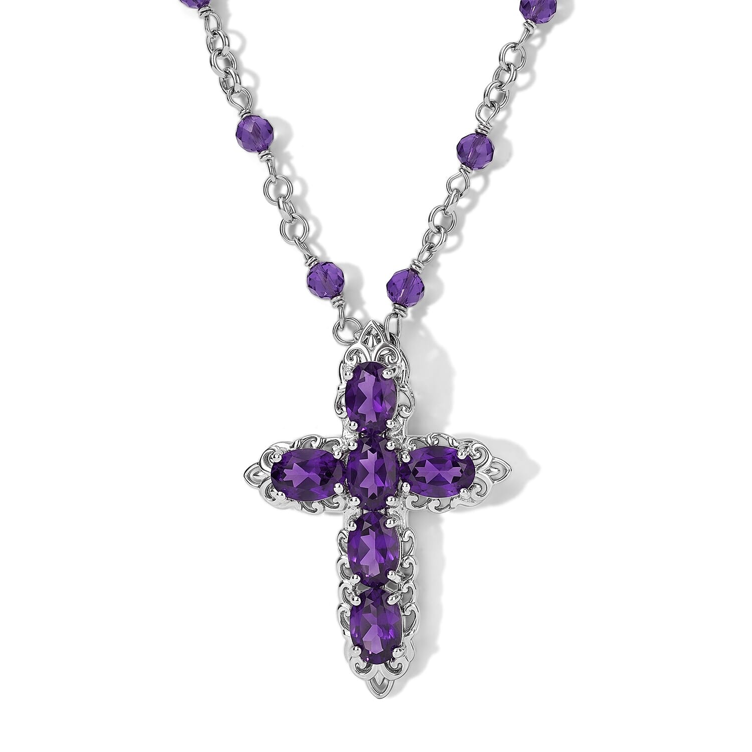 EverTrue Thai Black Spinel 8.35 ctw Fancy Necklace in Platinum Bond 18 Inches