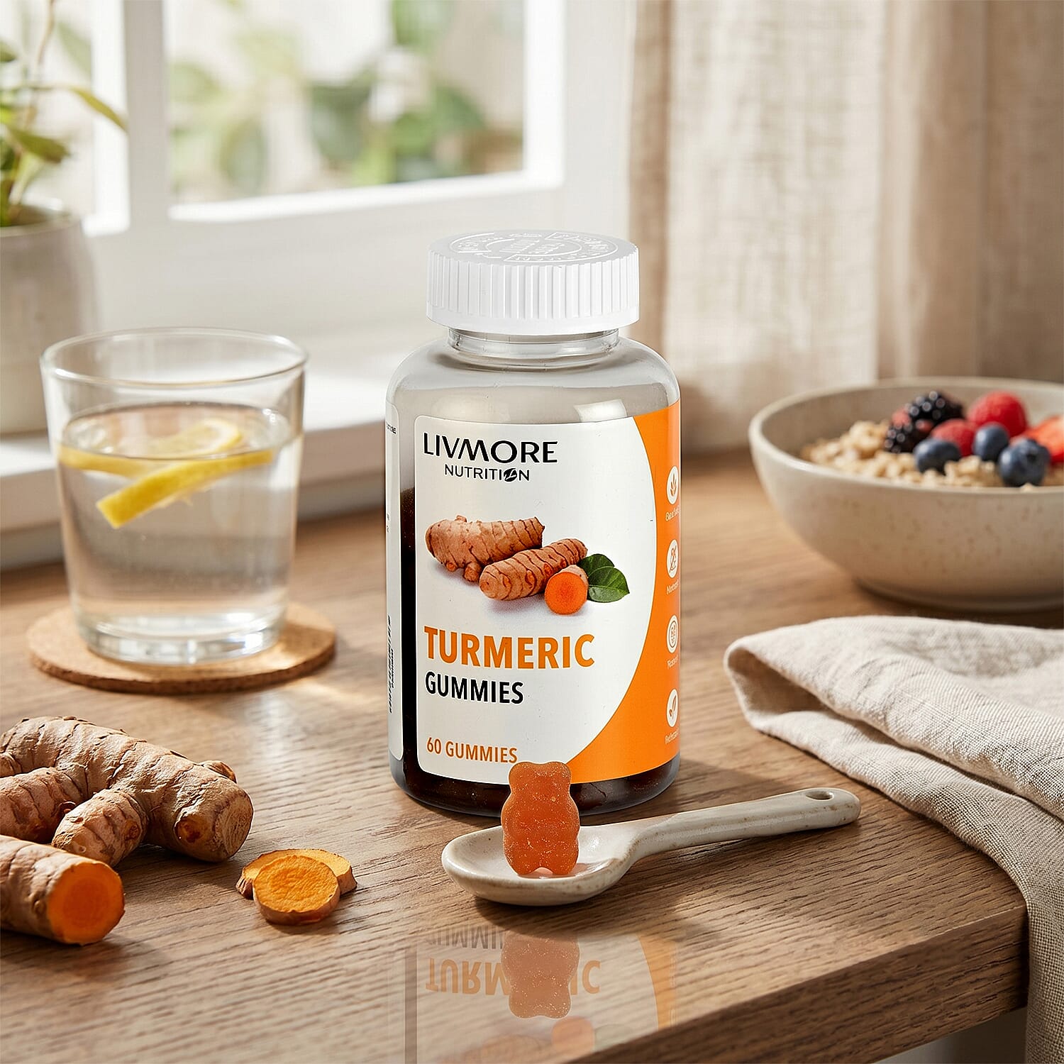 Turmeric Gummies Supplement, Contains 60 gummies