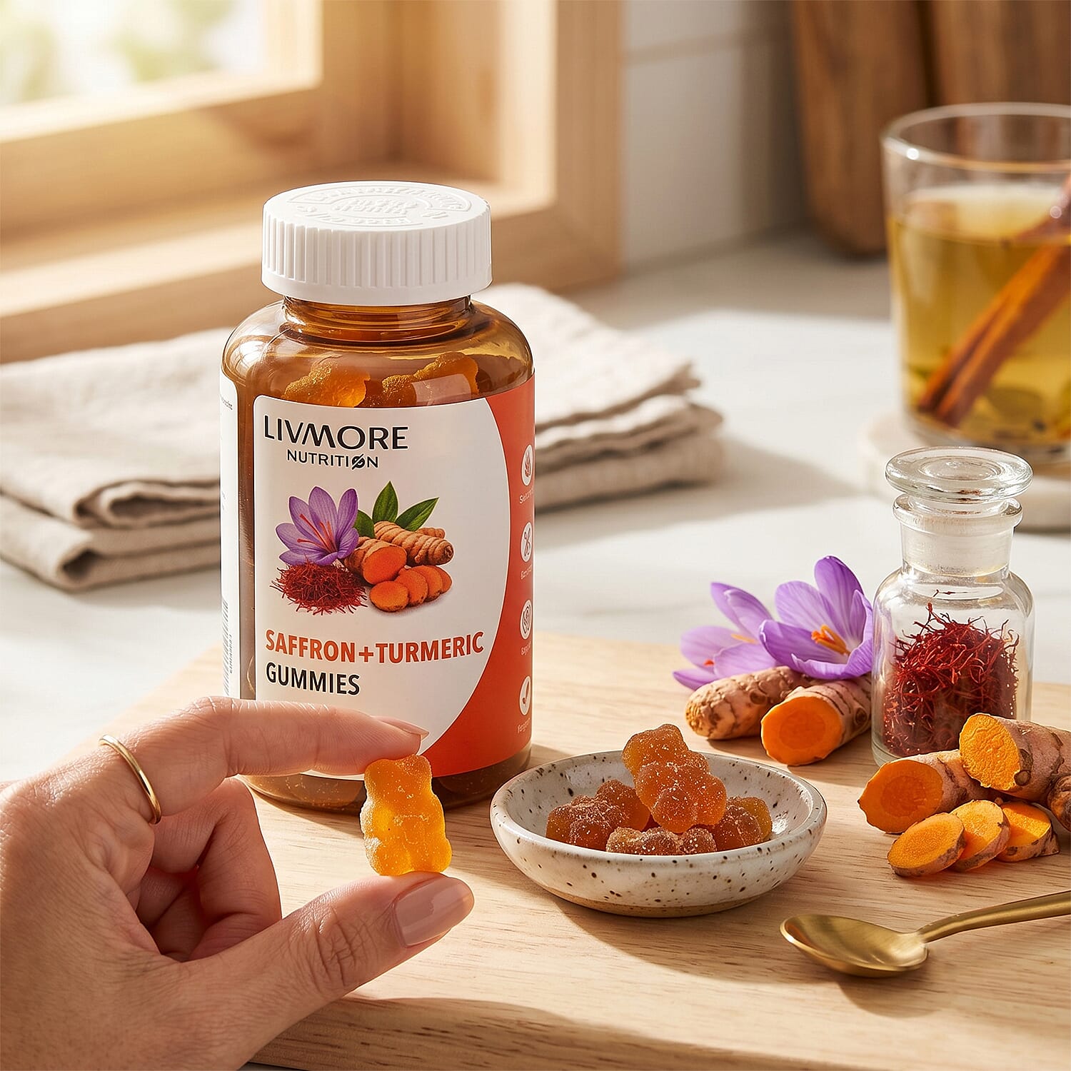 Turmericblend saffron Gummies Supplement, Contains 60 gummies