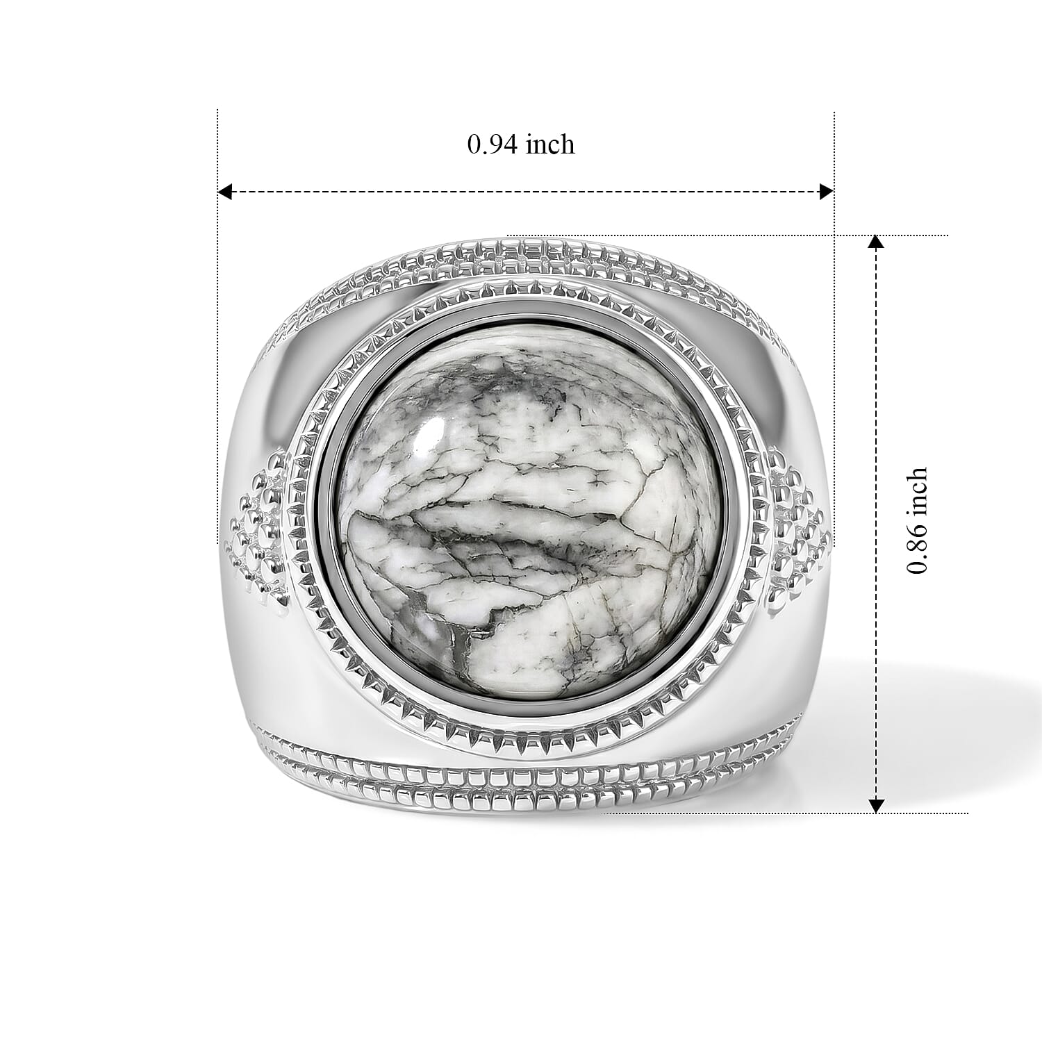 EverTrue Austrian Pinolith 10.60 ctw Solitaire Ring in Stainless Steel (Size 10.0)