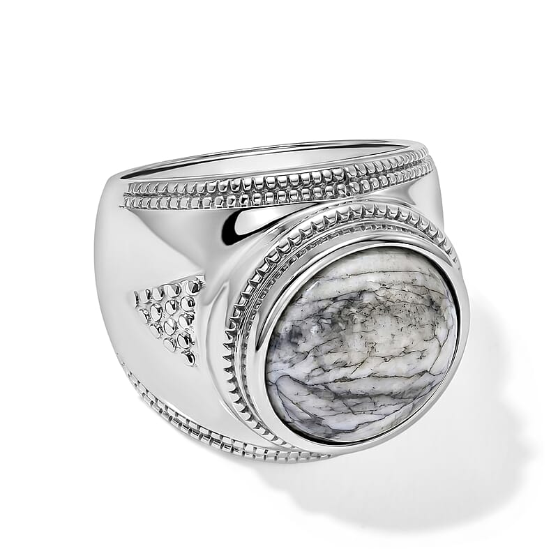 EverTrue Austrian Pinolith 10.60 ctw Solitaire Ring in Stainless Steel (Size 6.0)