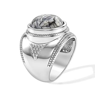 EverTrue Austrian Pinolith 10.60 ctw Solitaire Ring in Stainless Steel (Size 6.0)