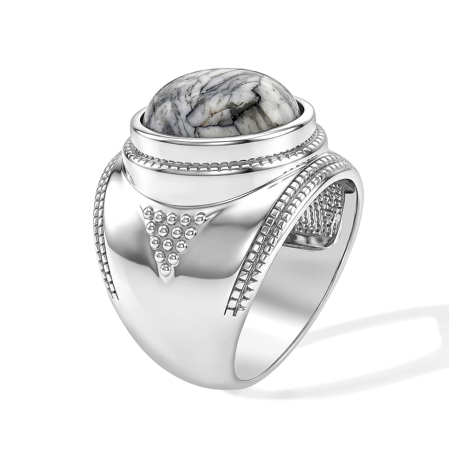 EverTrue Austrian Pinolith 10.60 ctw Solitaire Ring in Stainless Steel (Size 7.0)