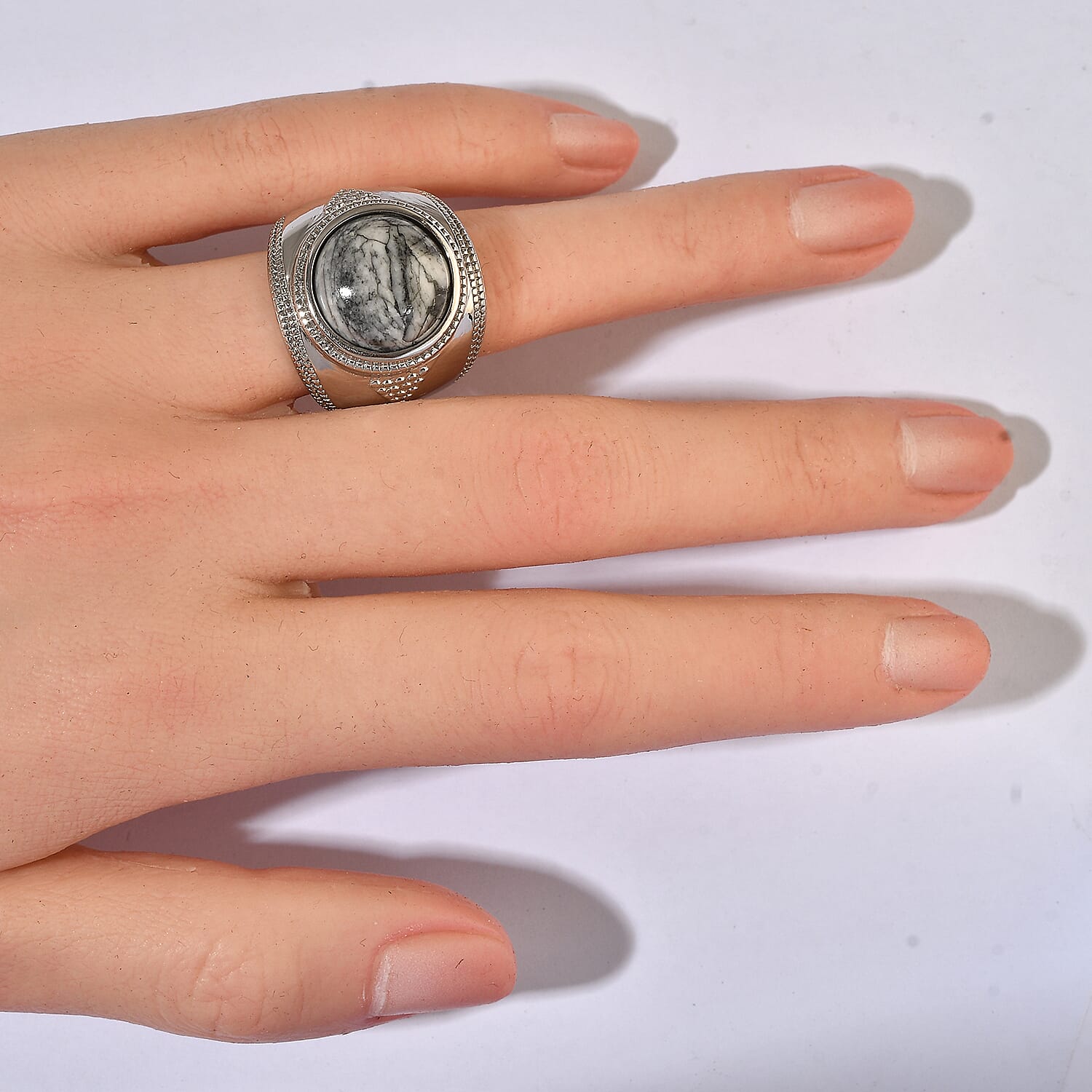 EverTrue Austrian Pinolith 10.60 ctw Solitaire Ring in Stainless Steel (Size 9.0)