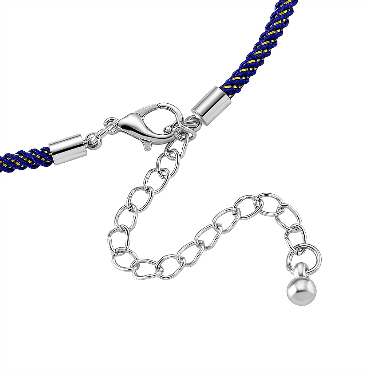 Simulated Blue Sapphire Pendant with Cord Necklace (20-23 Inches) in Silvertone image number 4