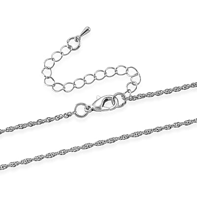Simulated Diamond Double Heart with Paw Print Pendant Necklace in Dualtone 20 Inches
