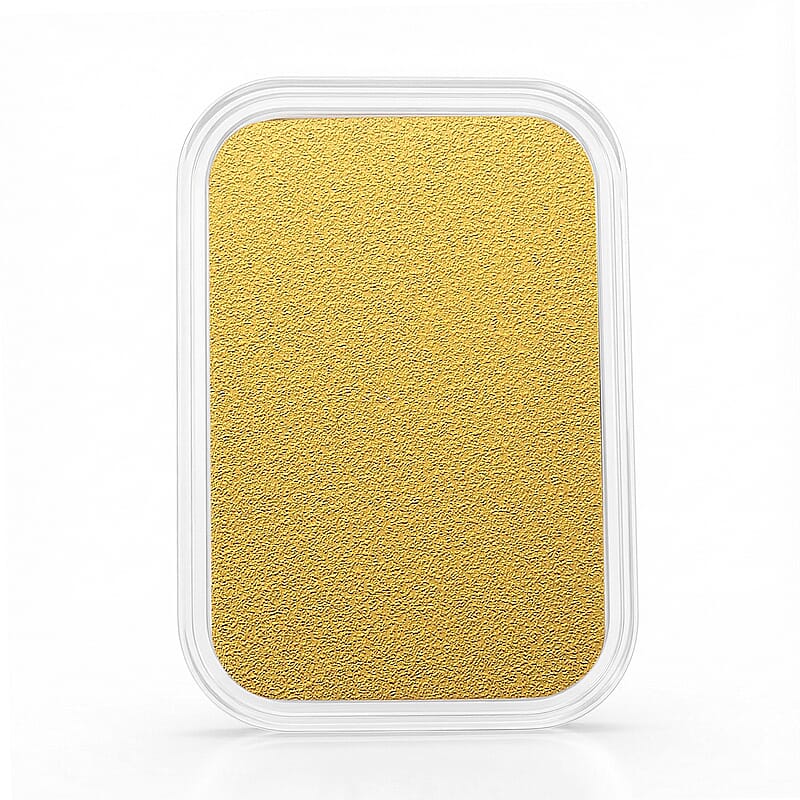 24K Yellow Gold Featuring Christ, Cross and Sacred Scripture Embossed Sheet (31x45.5mm) 10mg