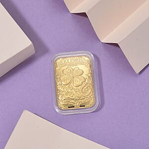 24K Yellow Gold Lucky Fortune Four Leaf Clover Embossed Sheet (31x45.5mm) 10mg