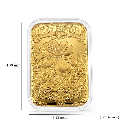 24K Yellow Gold Lucky Fortune Four Leaf Clover Embossed Sheet (31x45.5mm) 10mg