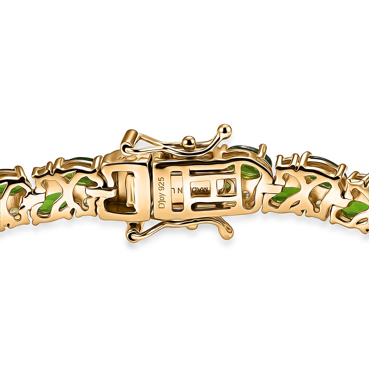 D'Joy Chrome Diopside and Yellow Sapphire 11.90 ctw Blooming Vine Bracelet in 18K Vermeil YG Over Sterling Silver (6.50 In) image number 3