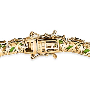 D'Joy Chrome Diopside and Yellow Sapphire 11.90 ctw Blooming Vine Bracelet in 18K Vermeil YG Over Sterling Silver (6.50 In)