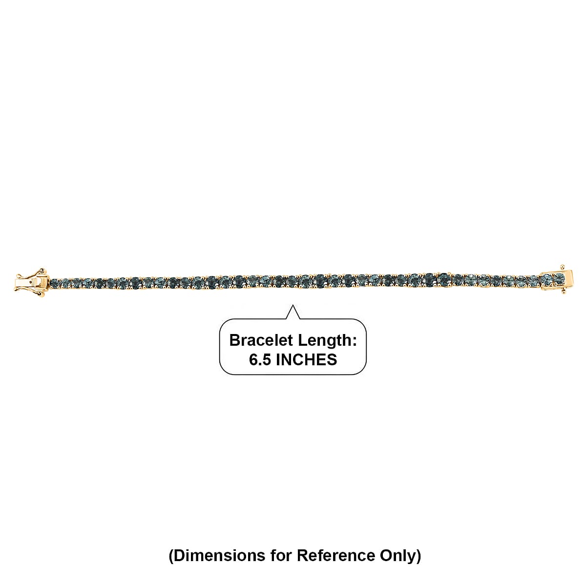 D'Joy Montana Sapphire 10.60 ctw Graduated Tennis Bracelet in 18K Vermeil Yellow Gold Over Sterling Silver (6.50 In) (Del. in 8-10 Days) image number 4