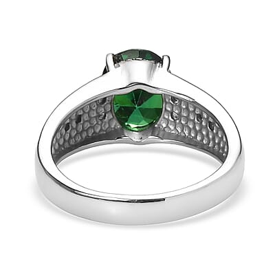 EverTrue Simulated Green Diamond Ring in Stainless Steel (Size  6.0)