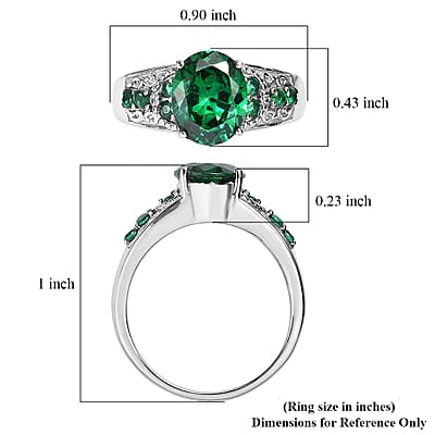 EverTrue Simulated Green Diamond Ring in Stainless Steel (Size  6.0)