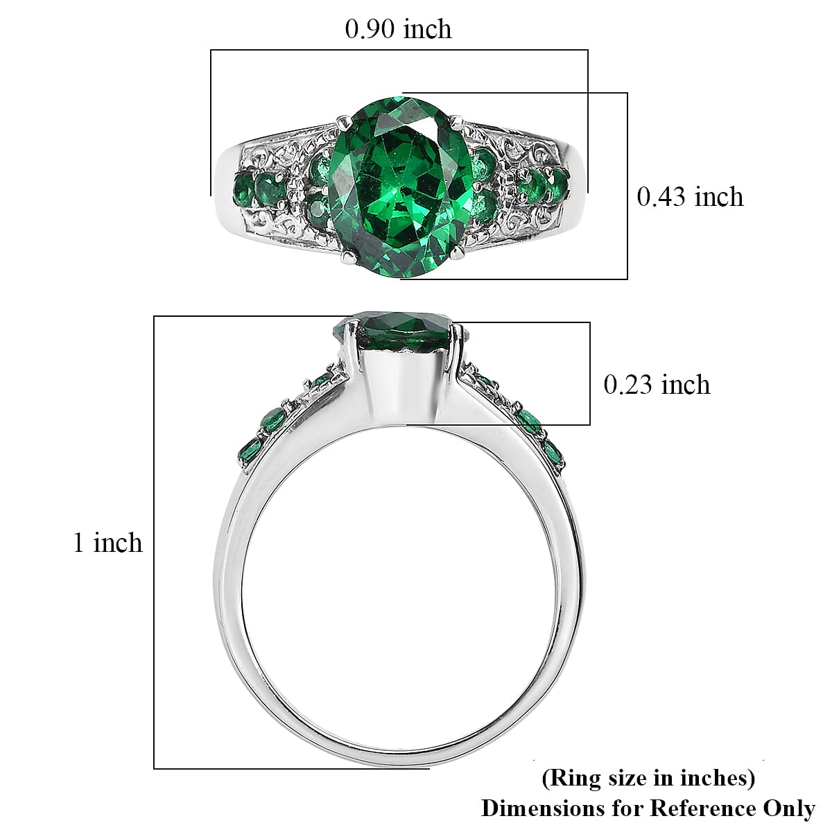 EverTrue Simulated Green Diamond Ring in Stainless Steel (Size  8.0) image number 5