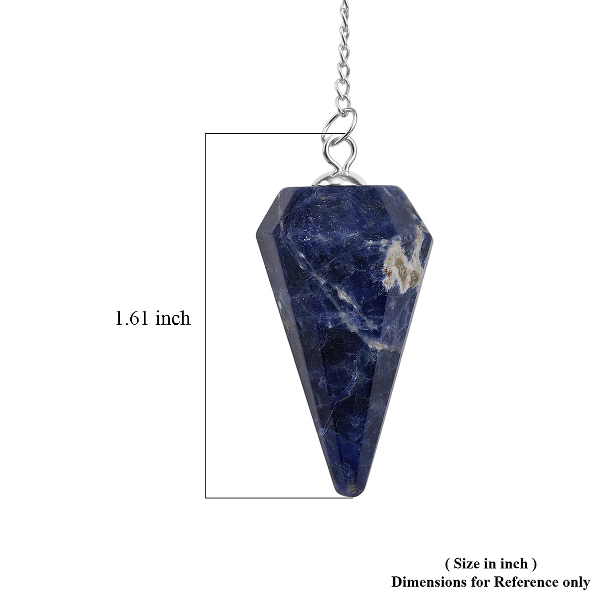 Sodalite and Clear Quartz 46.00 ctw Pendulum in Silvertone image number 3