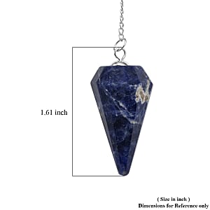 Sodalite and Clear Quartz 46.00 ctw Pendulum in Silvertone
