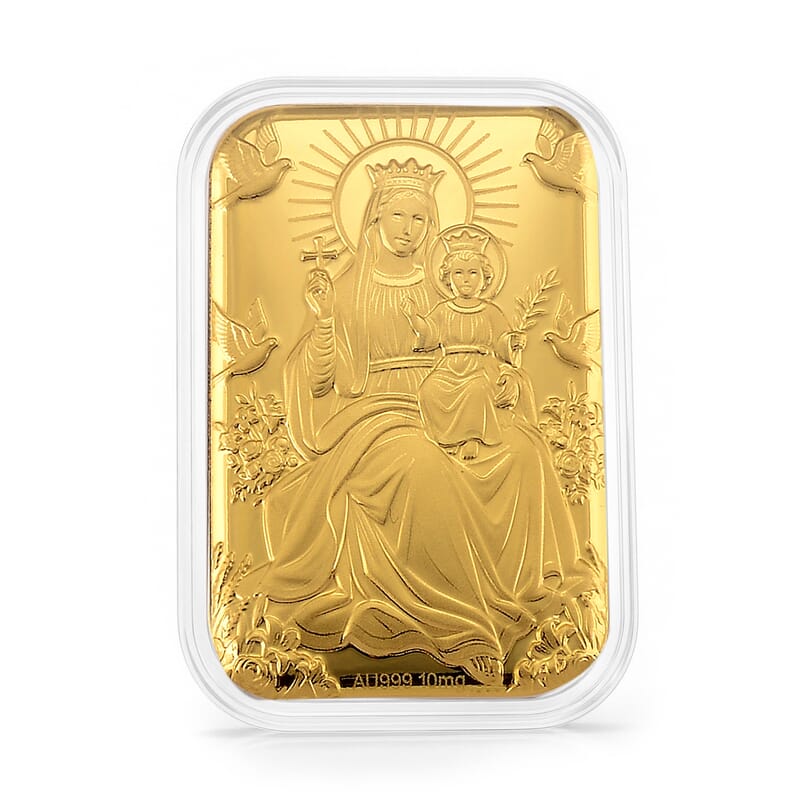 Doorbuster 24K Yellow Gold Madonna and Child Embossed Sheet (31x45.5mm) 10mg
