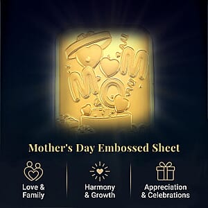 24K Yellow Gold Happy Mother's Day Embossed Sheet (31x45.5mm) 10mg