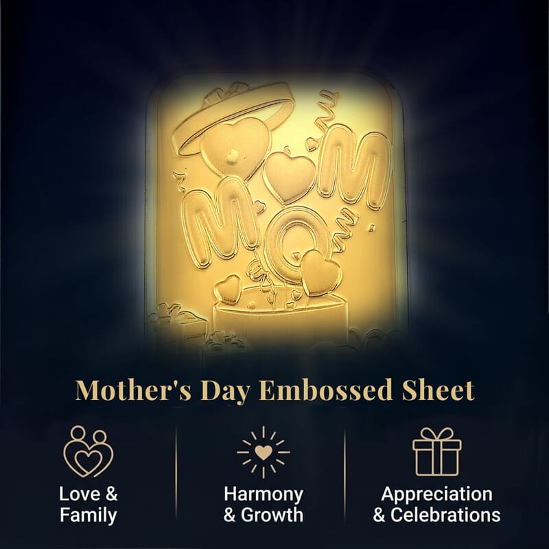 Doorbuster 24K Yellow Gold Happy Mother's Day Embossed Sheet (31x45.5mm) 10mg