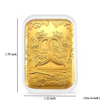 24K Yellow Gold Love Locks Embossed Sheet (31x45.5mm) 10mg