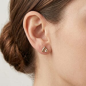 D'Joy Premium Turkizite 1.75 ctw Stud Earrings in 18K Vermeil Yellow Gold Over Sterling Silver