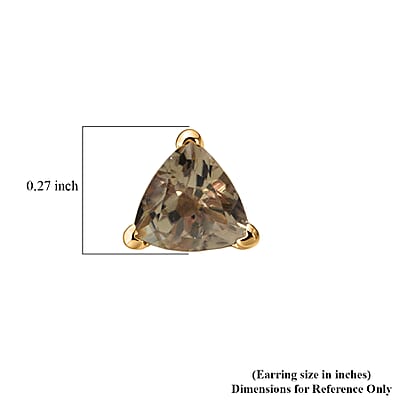 D'Joy Premium Turkizite 1.75 ctw Stud Earrings in 18K Vermeil Yellow Gold Over Sterling Silver