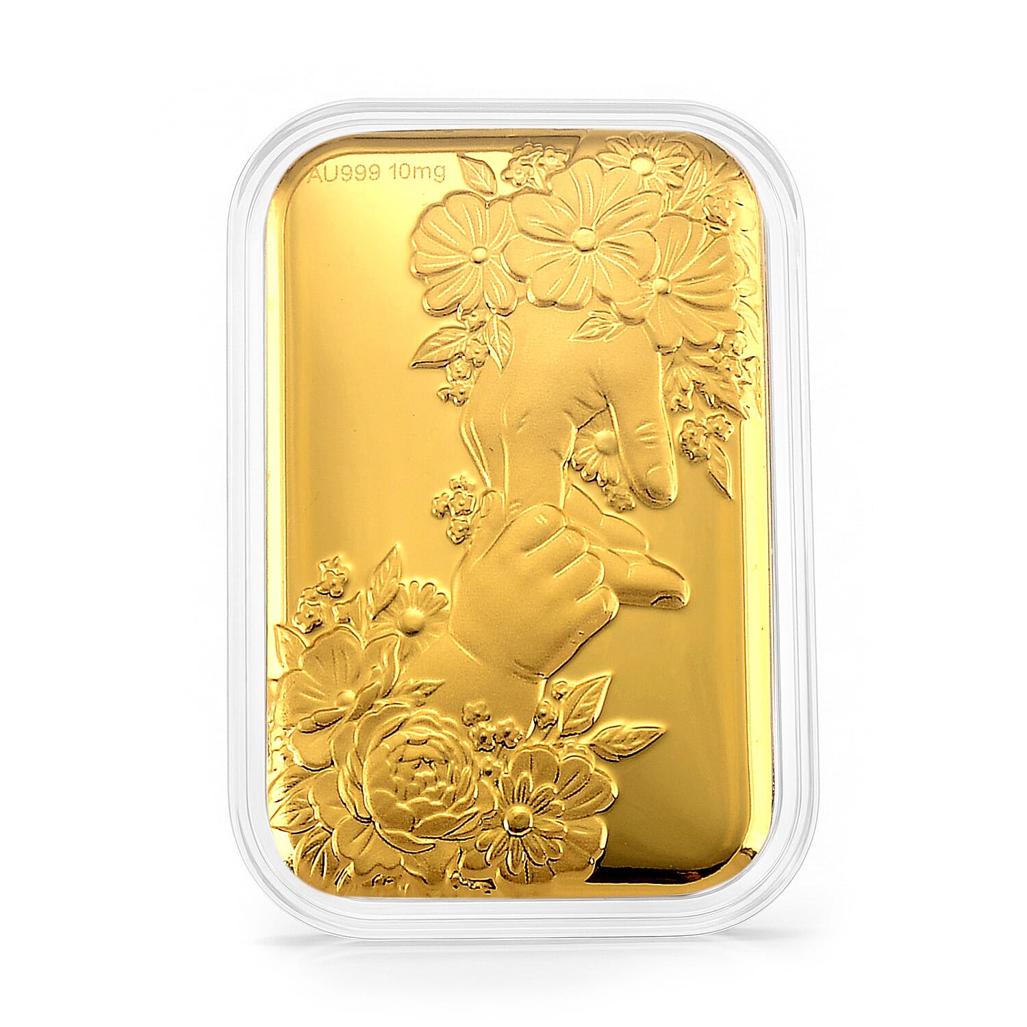 24K Yellow Gold Hands with Floral Embossed Sheet (31x45.5mm) 10mg