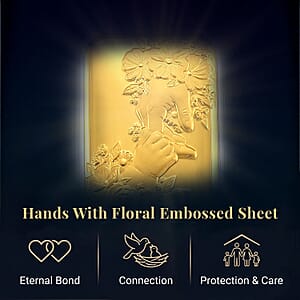24K Yellow Gold Hands with Floral Embossed Sheet (31x45.5mm) 10mg