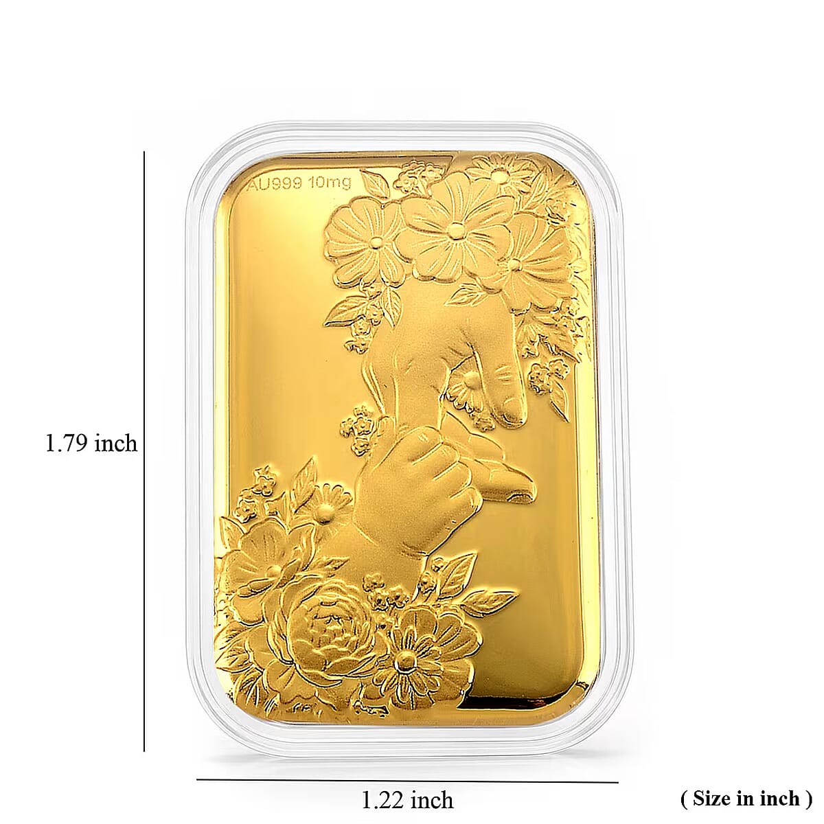 24K Yellow Gold Hands with Floral Embossed Sheet (31x45.5mm) 10mg image number 5