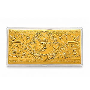 24K Yellow Gold Cupid&rsquo;s Baroque Romance Embossed Sheet 100mg