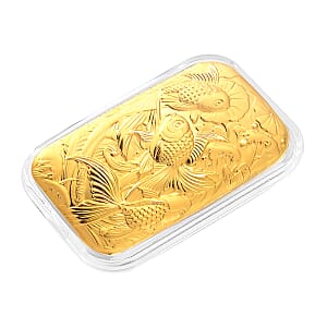 24K Yellow Golden with Fishes Embossed Sheet (31x45.5mm) 10mg