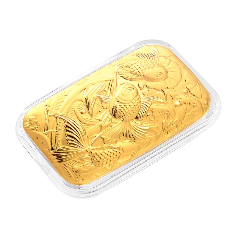 Doorbuster 24K Yellow Golden with Fishes Embossed Sheet (31x45.5mm) 10mg