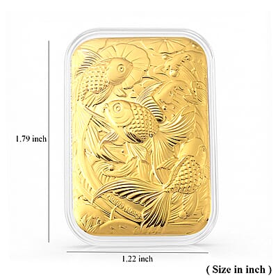 24K Yellow Golden with Fishes Embossed Sheet (31x45.5mm) 10mg
