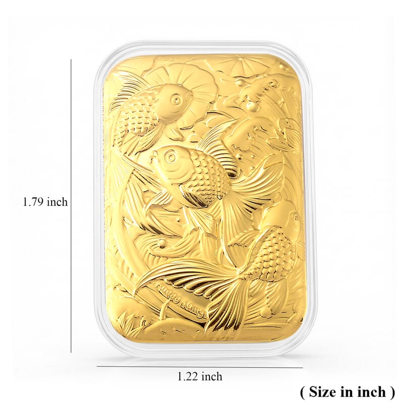 Doorbuster 24K Yellow Golden with Fishes Embossed Sheet (31x45.5mm) 10mg
