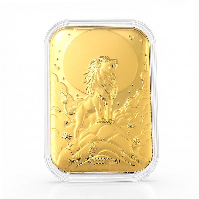 24K Yellow Golden Lion Embossed Sheet (31x45.5mm) 10mg