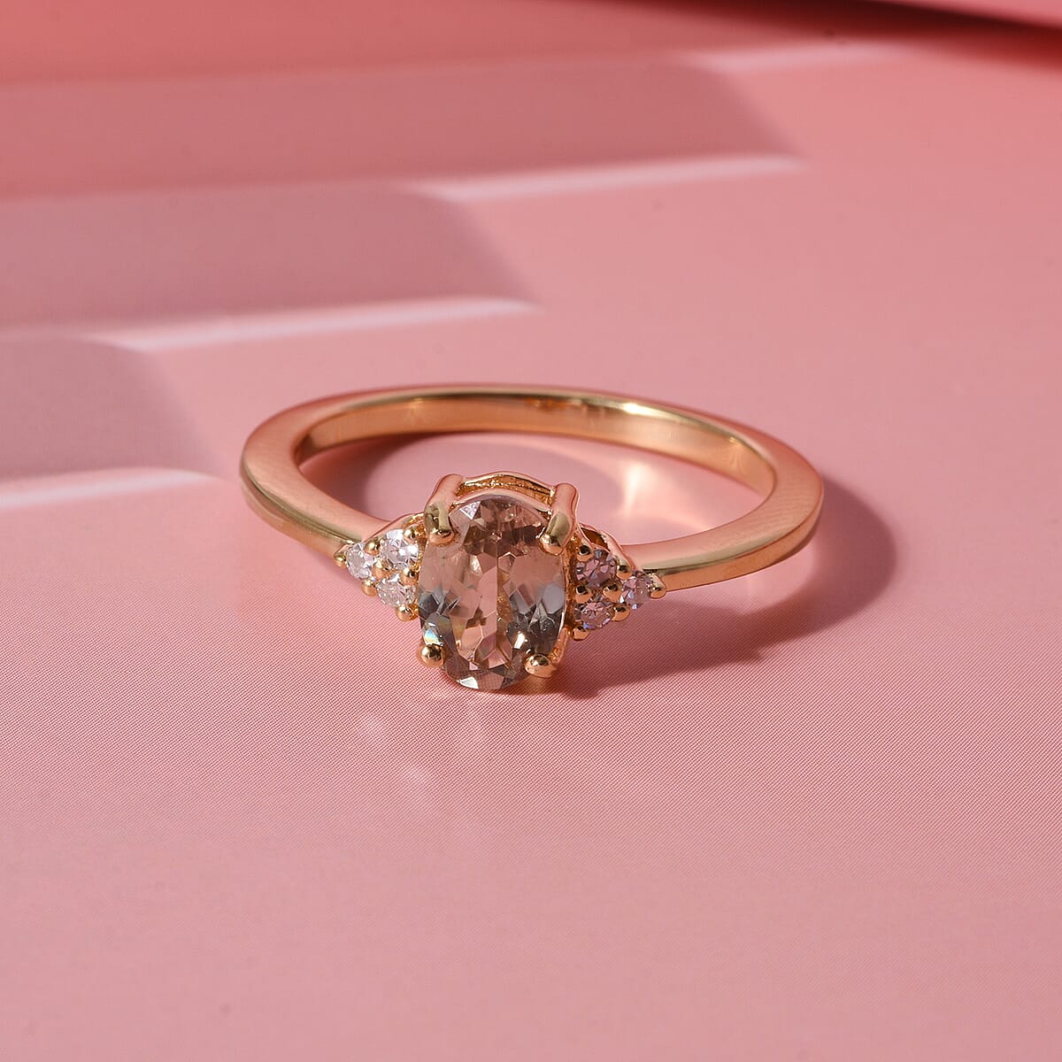 Premium Turkizite and Luxuriant Lab Grown Diamond G-H SI 1.25 ctw Ring in 18K Vermeil Yellow Gold Over Sterling Silver (Size 10.0) image number 1